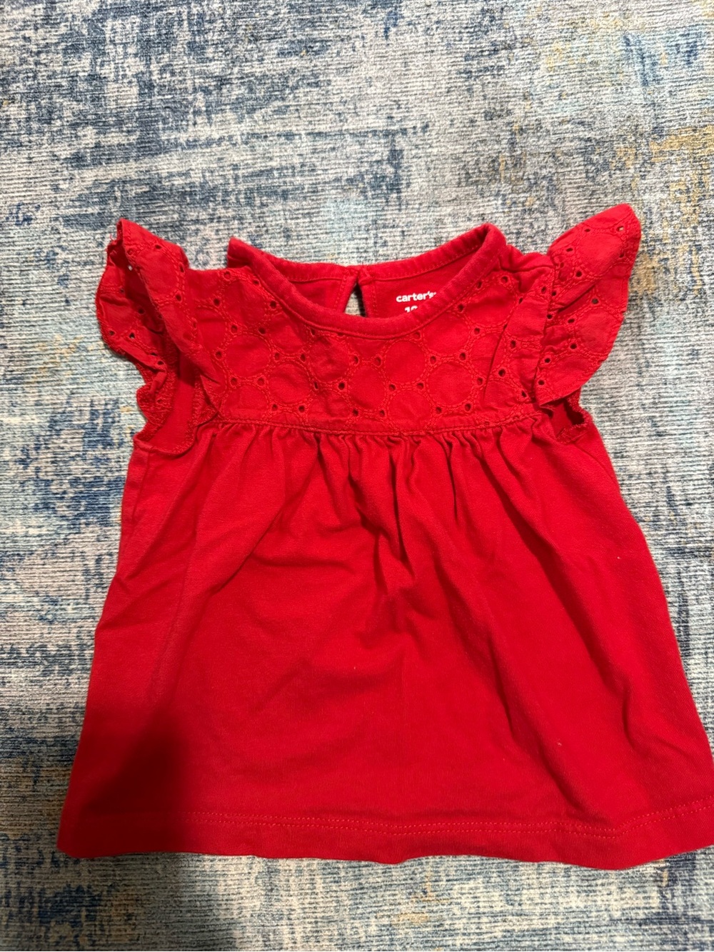 Carter's Red Keyhole Back Cotton Top